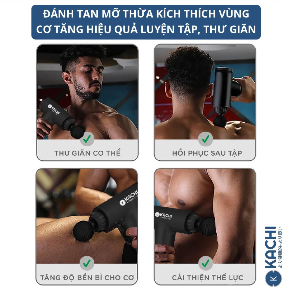 Máy massage trị liệu cầm tay không dây Kachi MK340 giảm đau nhức giảm căng cơ - Hỗ Trợ Mát Xa Chuyên Sâu, Giảm Đau Cơ, Cứng Khớp