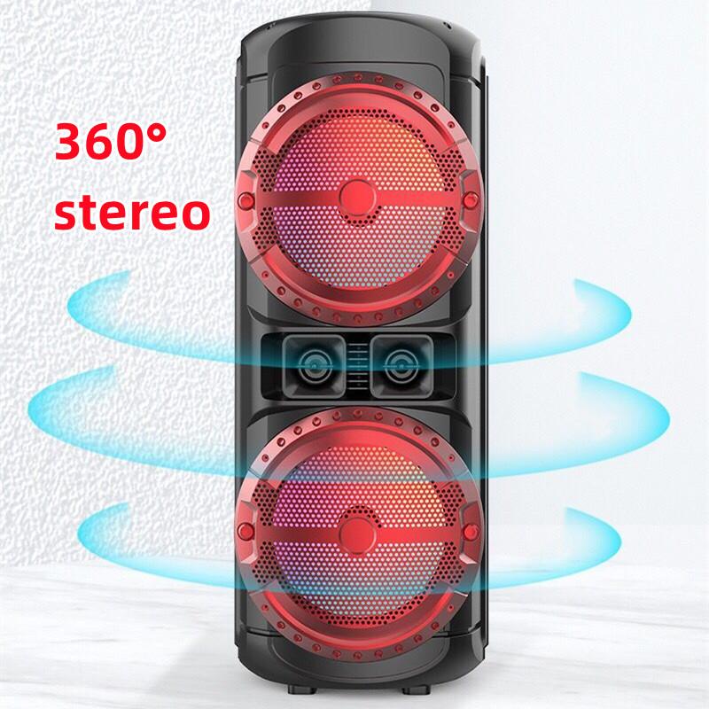 Outdoor 80W Bluetooth loa thẻ không dây K Song loa đèn TWS Stereo Sound Bar Subwofer Home Music Center Boombox Color: red