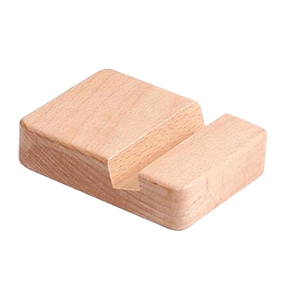 Desktop Wood Cell Phone Holder, Natural Wooden Phone Stand, Portable Smartphone Bracket for All Kinds of Phone