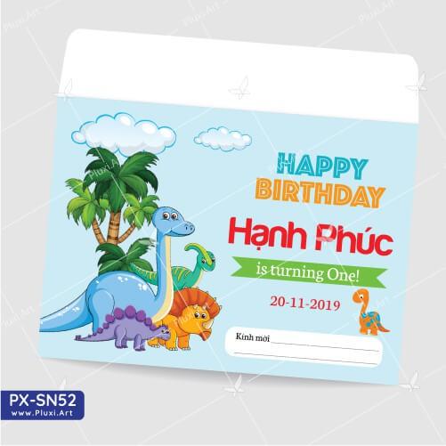 Thiệp thôi nôi – sinh nhật theo yêu cầu Pluxi