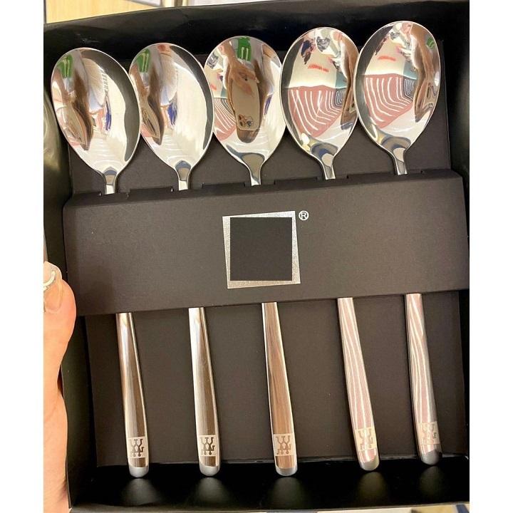 SET 5 THÌA INOX HÀNG NỘI ĐỊA ĐỨC CÓ HỘP ĐỰNG ĐI KÈM SANG TRỌNG