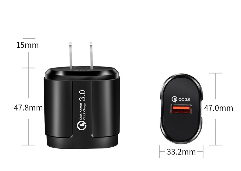 Củ Sạc Nhanh Quick Charge QC 3.0 (1 Đầu USB) Dùng Cho Thiết Bị Iphone/ Samsung/ Android - Hàng chính hãng / Hàng nhập khẩu