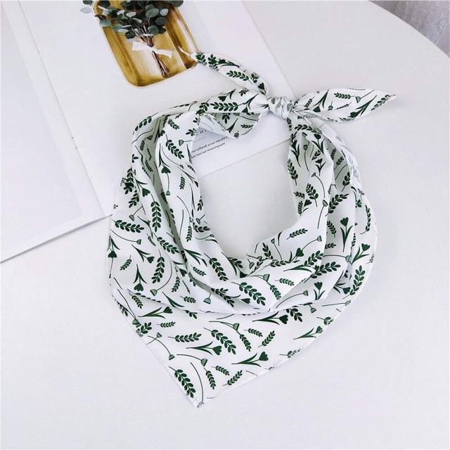 Khăn choàng cổ siêu dễ thương in họa tiết màu sắc Khăn tam giác cột đầu phong cách cô gái hà lan