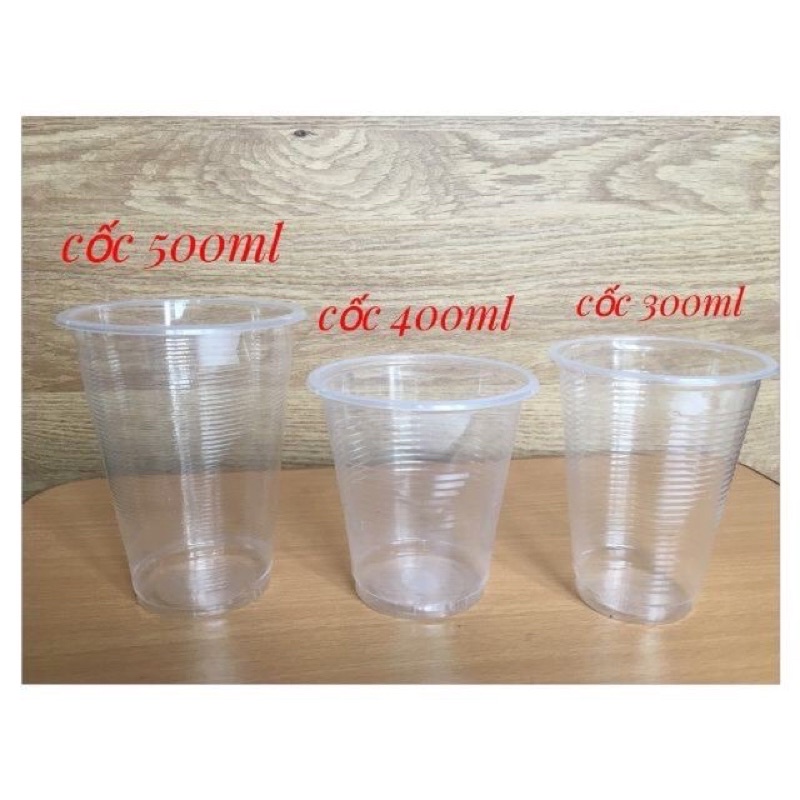 Cốc nhựa dùng một lần đựng các loại nước uống, đựng canh, đựng cháo chịu nhiệt đủ kích cỡ (50cốc/1 dây) - Hàng chính hãng