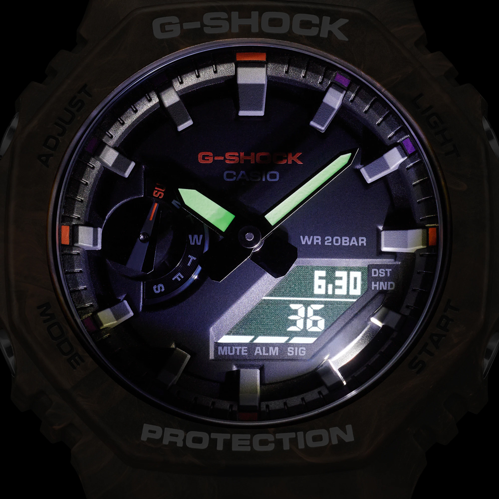 Đồng hồ nam dây nhựa Casio G-Shock chính hãng Anh Khuê GA-2100FR-5ADR (45mm)