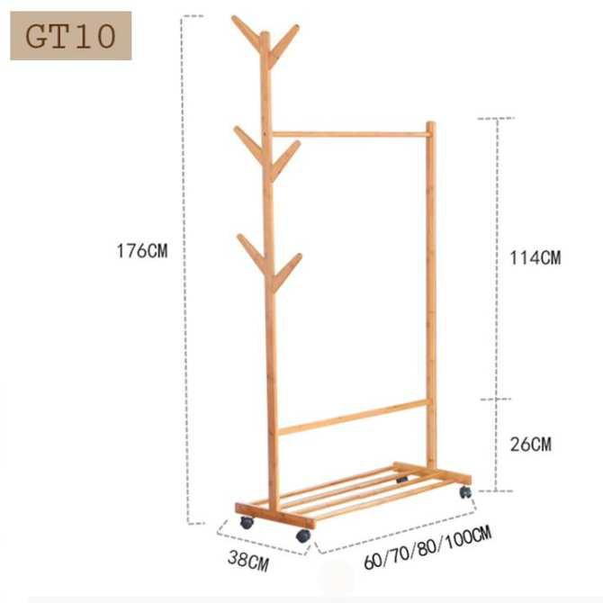 Cây Treo Quần Áo Gỗ 3 Chân Hiện Đại Nhập Khẩu Phòng Khách/Ngủ--Chất Liệu Gỗ Thông Cao Cấp