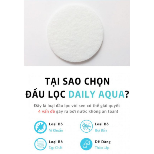 Màng lọc đầu vòi sen Daily Aqua (5 miếng) - Lọc bụi bẩn, vi khuẩn