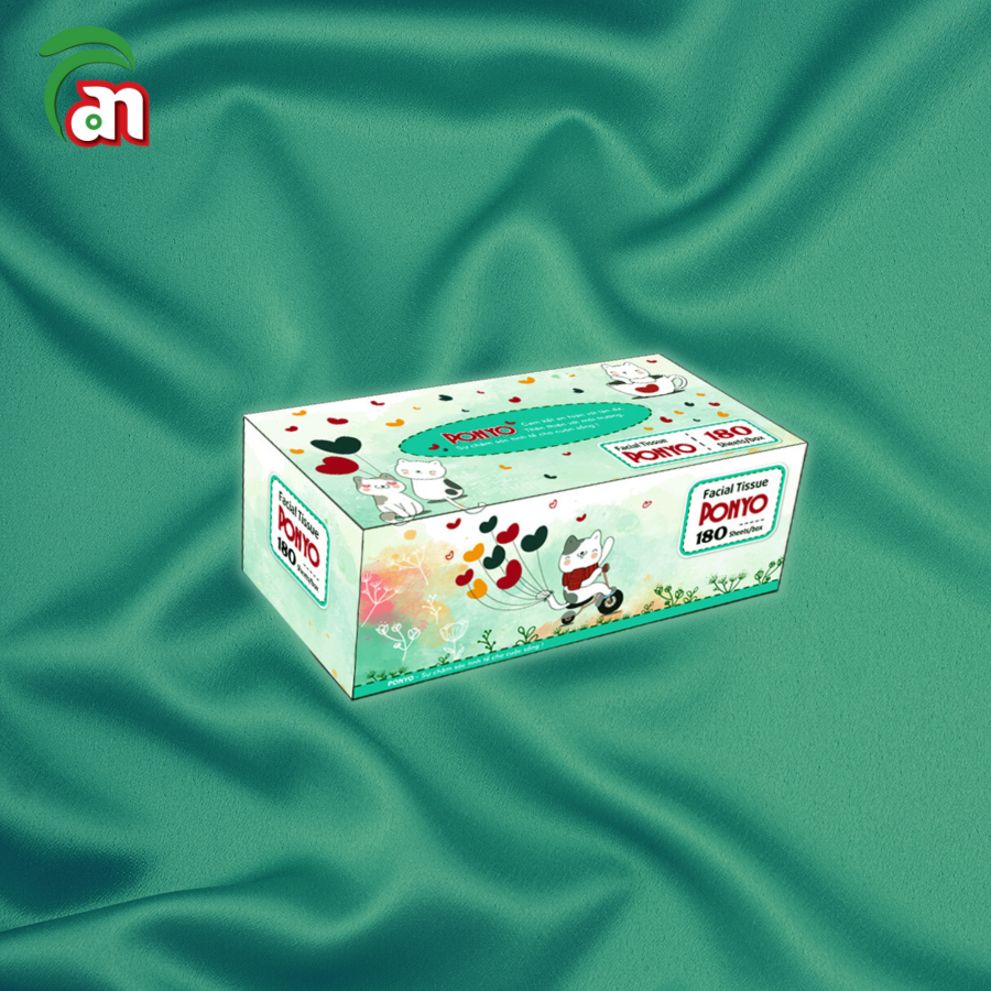 Combo 10 Hộp khăn giấy lụa - khăn giấy lau mặt cao cấp, mịn, không bụi PONYO 2 lớp 180 tờ - Thiên An Nam paper