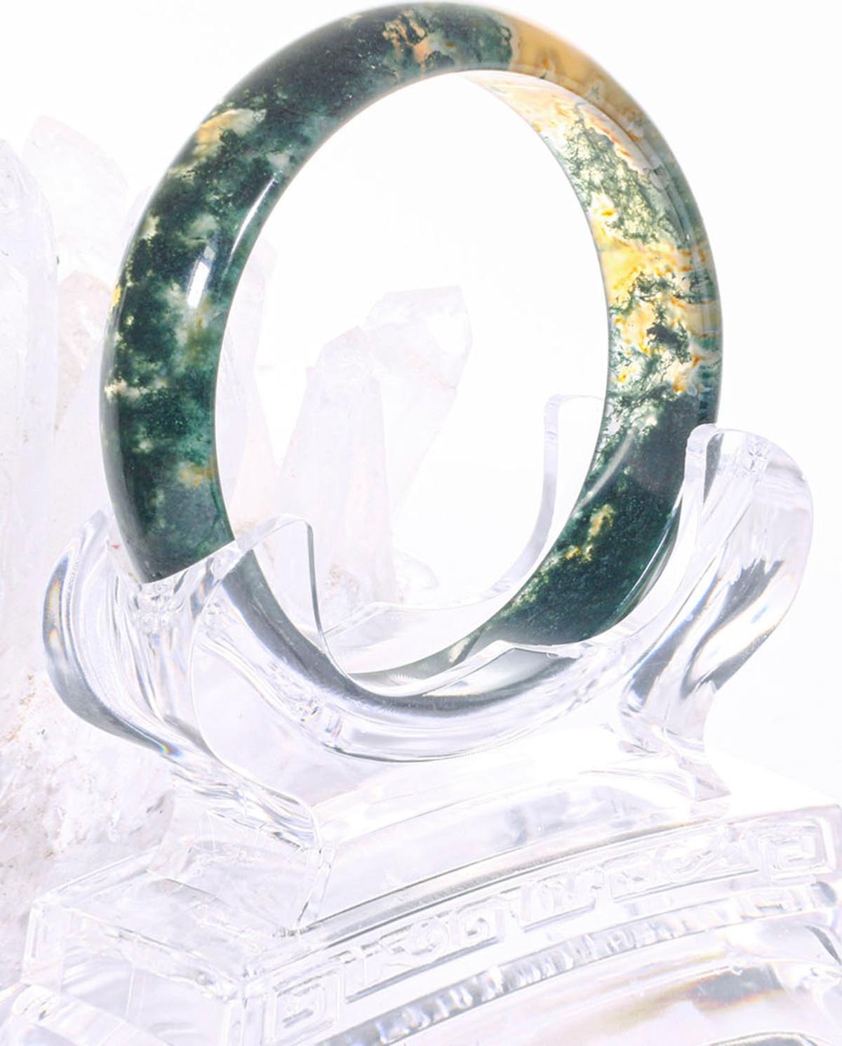 Vòng băng ngọc thủy tảo huyết ni 64 mệnh hỏa, mộc - Ngọc Quý Gemstones