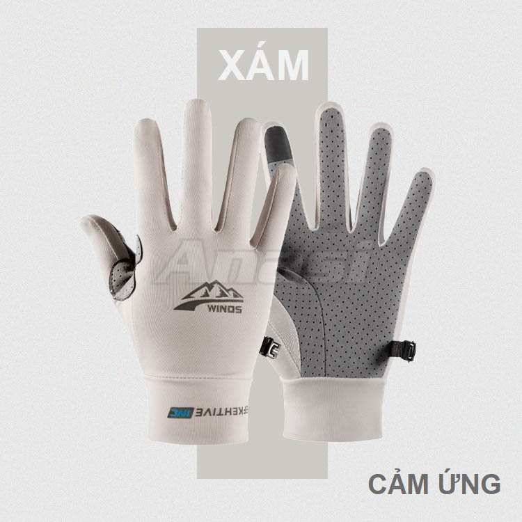 Găng tay lụa băng lót da thuộc thể thao cho nam và nữ Anasi WINDS13 - Chống tia UV