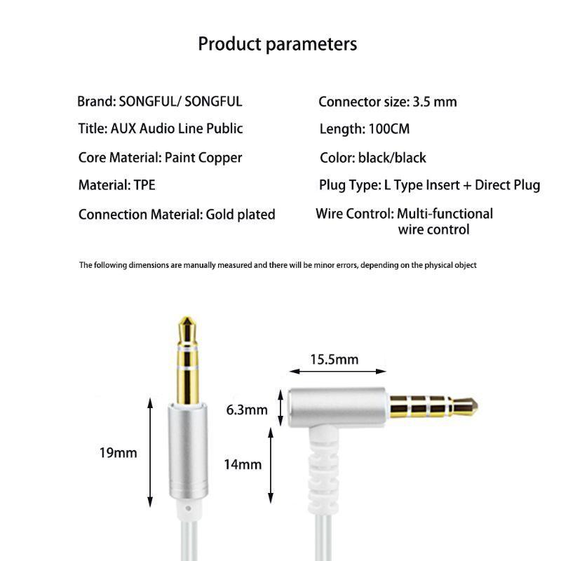 Dây Cáp Âm Thanh Nối Dài Jack Cắm 3.5mm Mạ Vàng Với Mic Dành Cho Xe Hơi