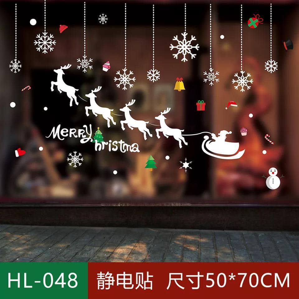 Decal dán kính trang trí Noel - Nhiều họa tiết