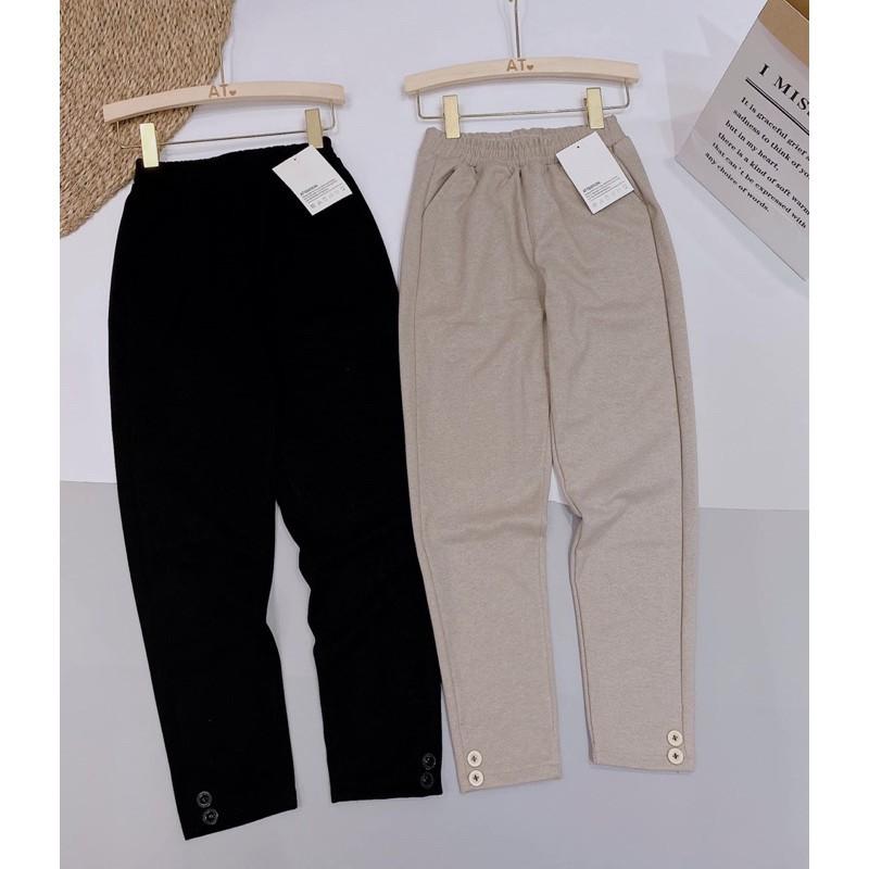 QUẦN BAGGY DẠ NỮ KHUY CHÂN HÀNG CAO CẤP CHÉO CHUẨN LOẠI1 Y HÌNH không xù nhão 40-60kg