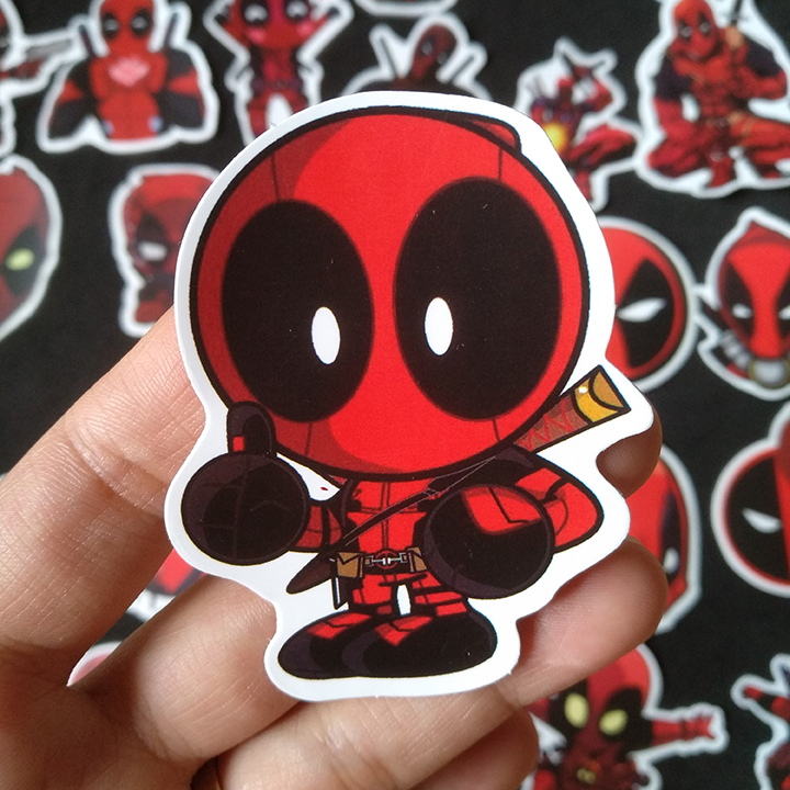 Bộ Sticker dán cao cấp chủ đề DEADPOOL - Dùng dán Xe, dán mũ bảo hiểm, dán Laptop