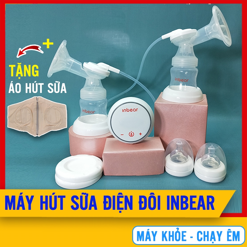 Máy Vắt Sữa Mẹ Bằng Điện Đôi Inbear Extra (IBE-9100) + Tặng Kèm Áo Hút Sữa Rảnh Tay - Máy Hút Sữa Điện Đôi Lực Hút Vô Địch, Kích Sữa Về Nhanh, Hút Êm Không Đau Rát