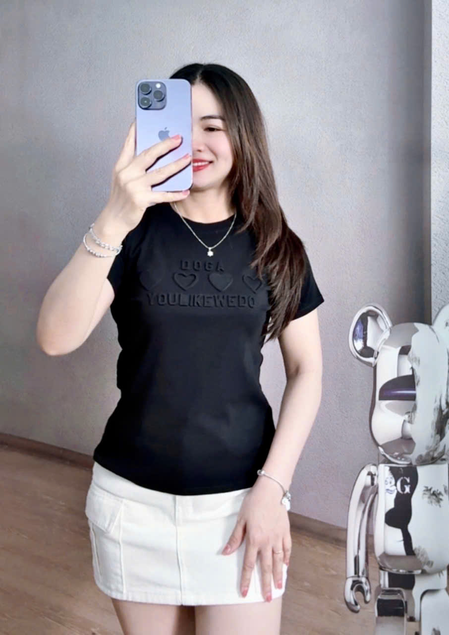 Aó thun babytee chất borip cotton mát rượi DOGA thiết kế chữ dập nổi đẹp M192