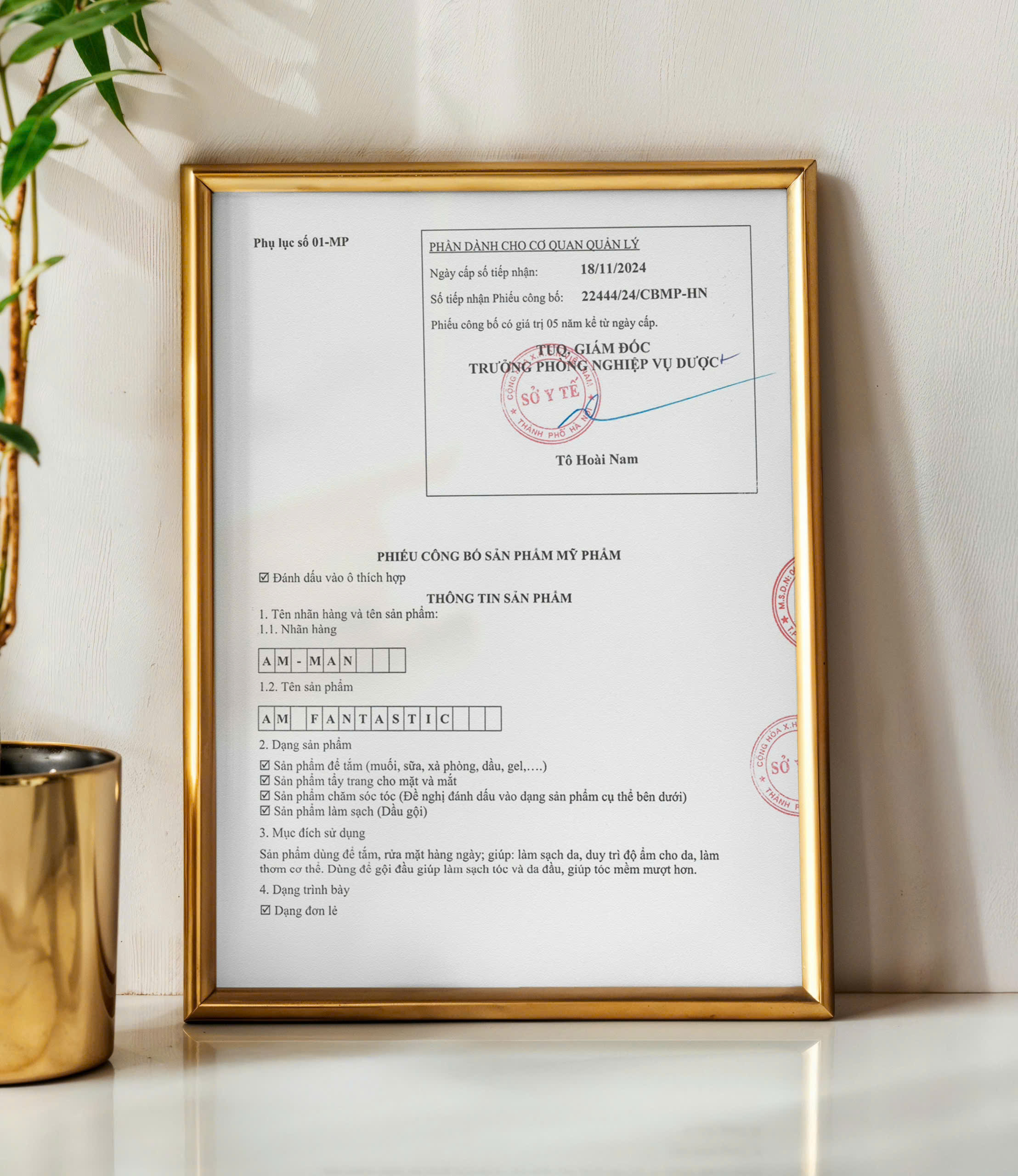 Sữa tắm gội nam hương nước hoa 5 in 1 AM-MAN AM FANTASTIC 365ml