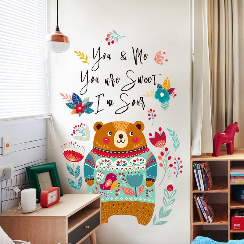 Decal dán tường Gấu to cho bé