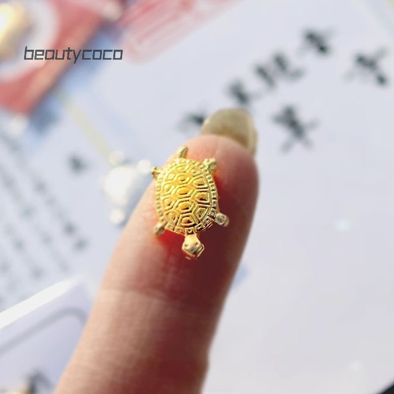 Combo 2 Rùa Vàng Mini Dài 1.6Cm Tài Lộc May Mắn, Rùa Vàng Phong Thủy Để Ốp Điện Thoại, Két Sắt