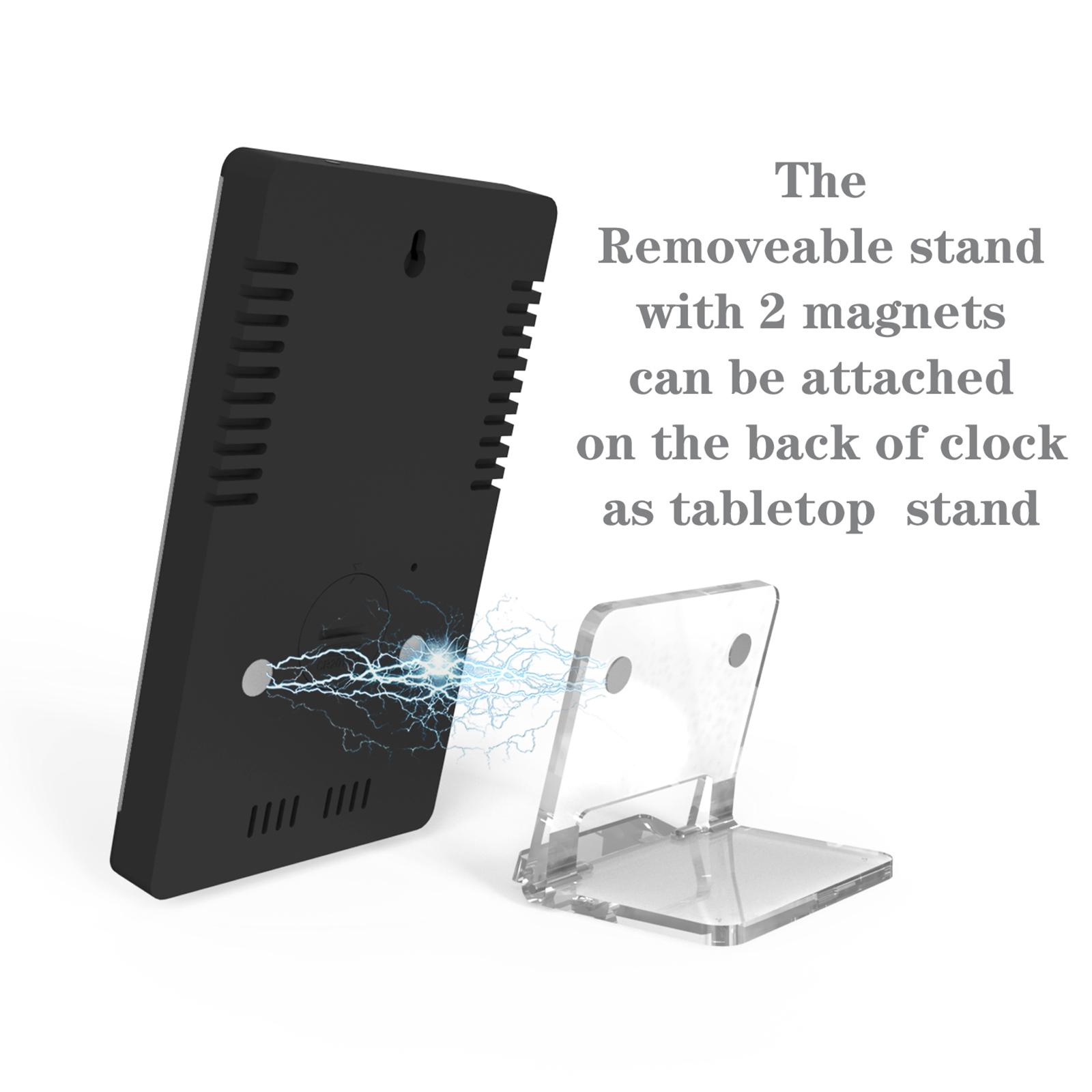 Digital Alarm Clocks,6 Inch Large Display LED Mirror Electronic Clock, with Charging Ports,Snooze,12/24H,Adjustable Brightness,for Bedroom Home Office