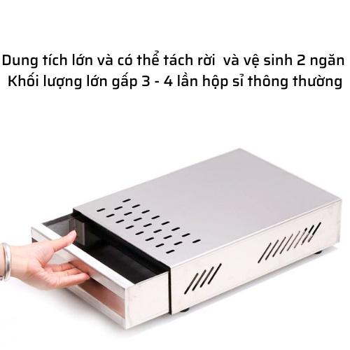 Hộp đập bã cà phê inox Dụng cụ pha chế cafe espresso tiện lợi ngăn kéo thép không gỉ tiện lợi xếp gọn dưới gầm máy pha