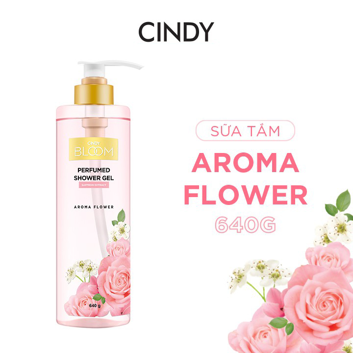 Combo sữa tắm nước hoa Cindy Bloom Aroma Flower mùi hương ngọt ngào nữ tính + Romantic Muse quyến rũ lãng mạn 640g