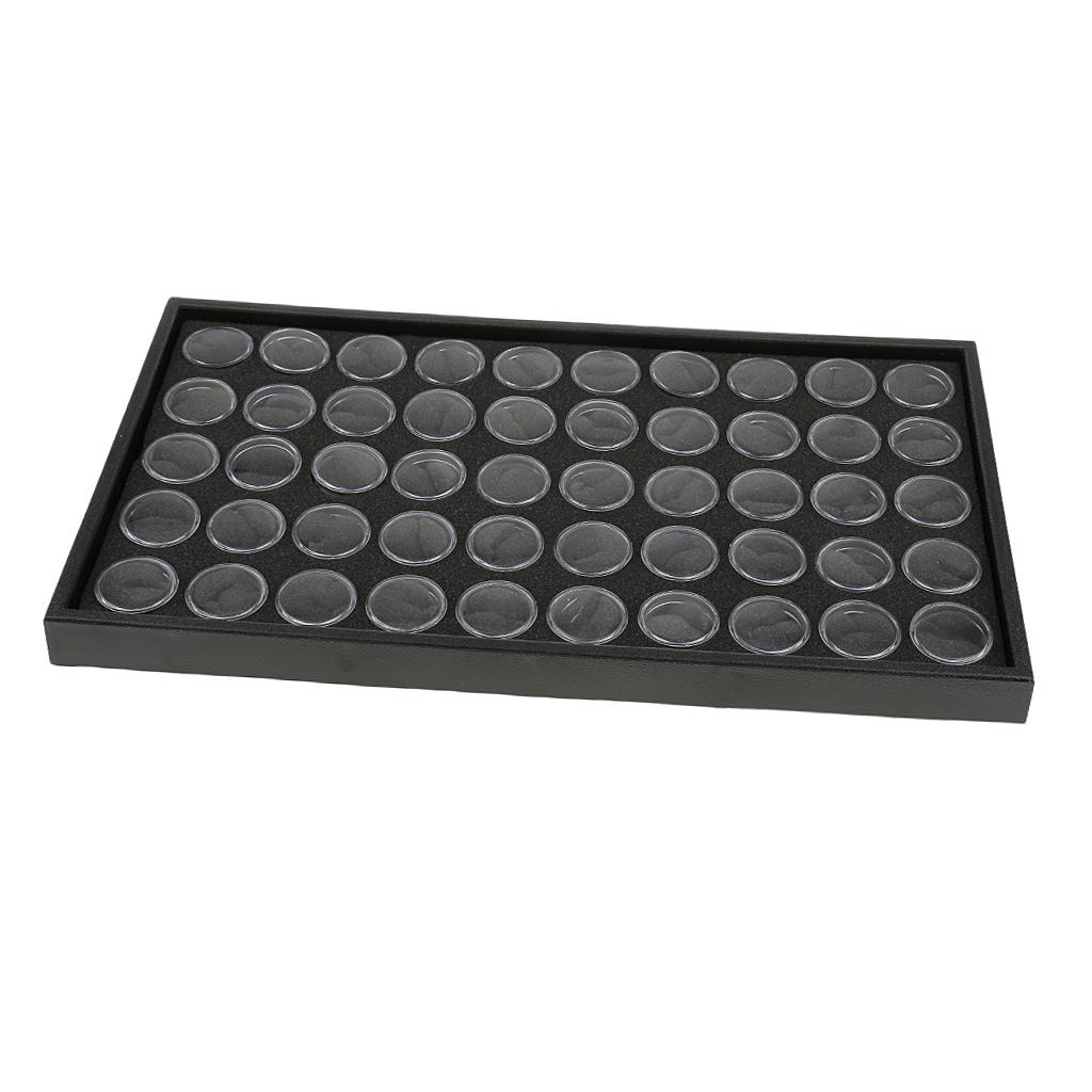 50 Grids Empty Nail Glitter Dust Powder Jewelry Display Box Case Holder 2pcs