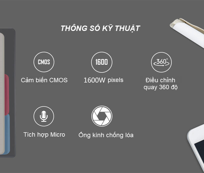 Tặng Đèn LED Trợ Sáng - Webcam học Online cho máy tính AEBell BL-U22W - Webcam kèm mic chuyên dụng cho học trực tuyến