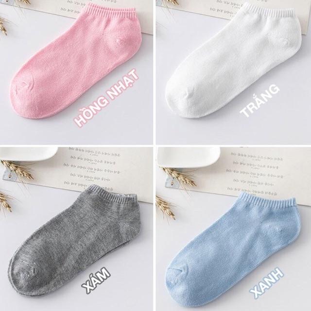 Tất ngắn cổ nữ màu trơn
