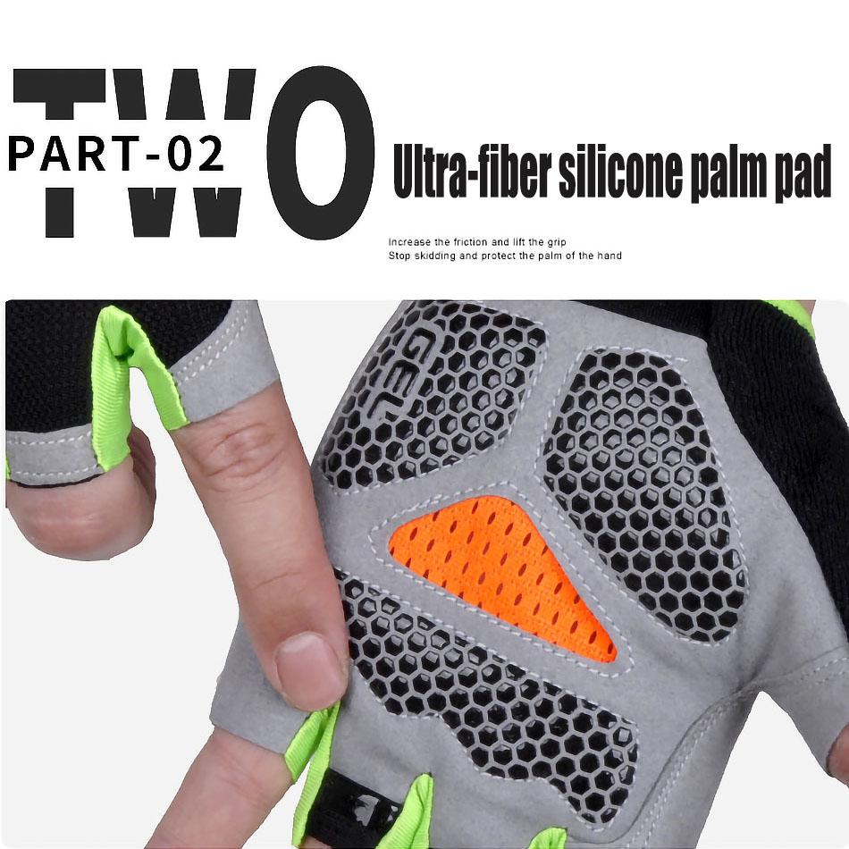HOT Đi Xe Đạp Chống Trượt Chống Mồ Hôi Nam Nữ Găng Tay Nửa Ngón Thoáng Khí Chống Sốc Đi Xe Đạp Găng Tay Thể Thao Xe Đạp Găng Tay Xe Đạp Color: C303 Upgrade Green Size: S