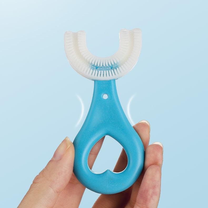 Bàn chải đánh răng cho bé kiểu chữ U chất liệu silicon chịu được lực cắn, cho bé từ 2-6 tuổi