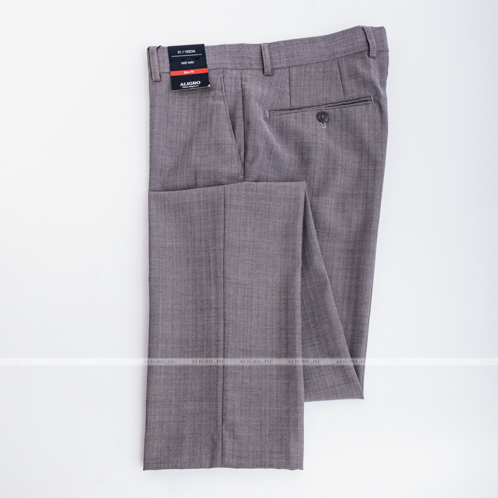 Quần âu nam ALIGRO màu xám kẻ,chuẩn form slimfit, chất vải nano cao cấp tôn dáng ALGO1037