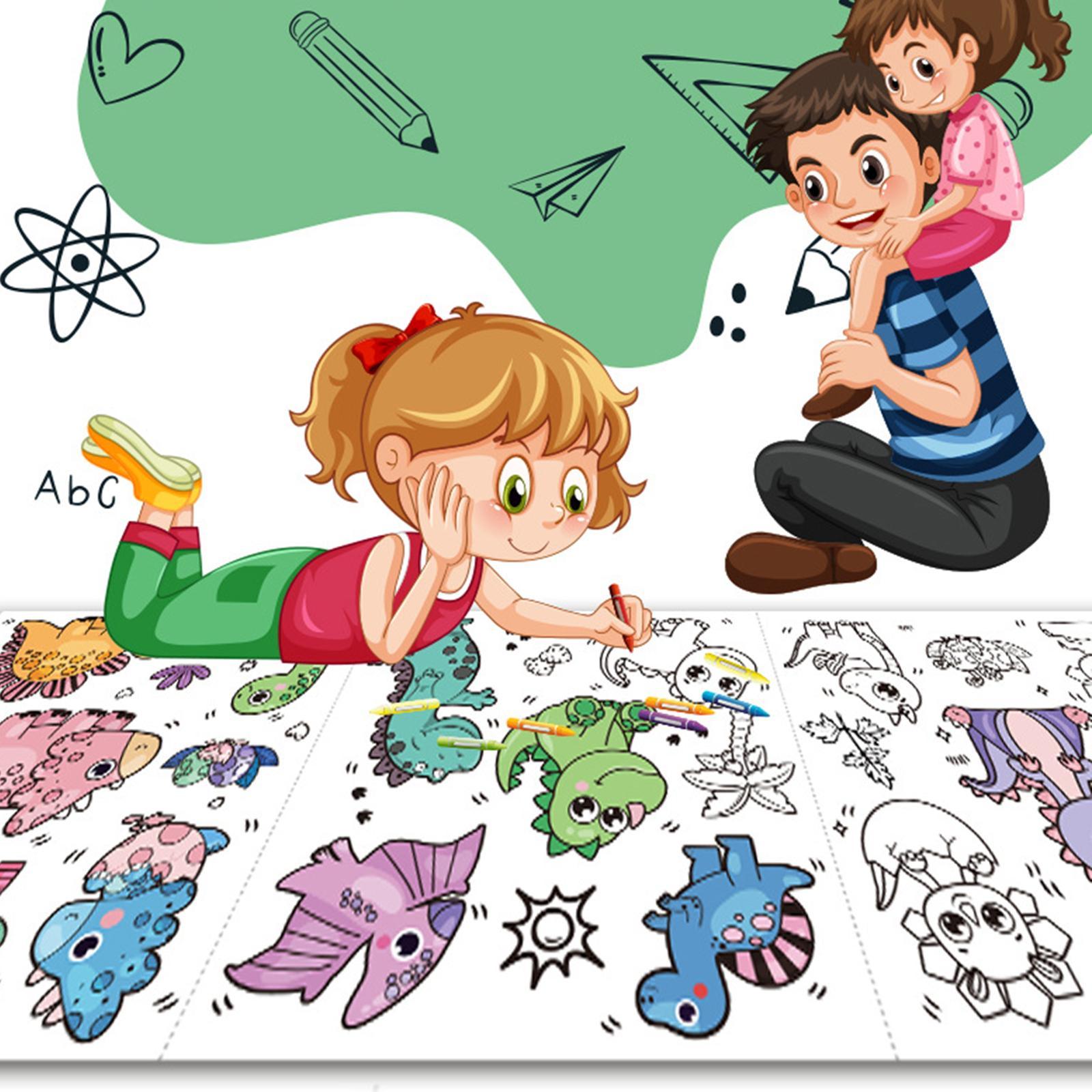 4Pcs Kids Coloring Paper Roll, Coloring Painting Paper, Coloring Poster Table Wall Coloring Sheets, DIY Art Drawing