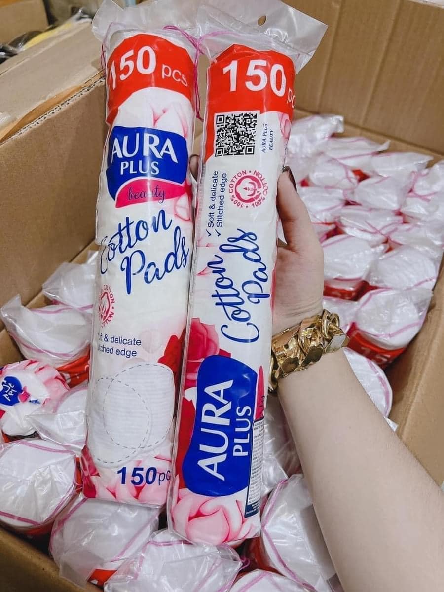 combo 3 Bông Cotton AURA 150 MIẾNG