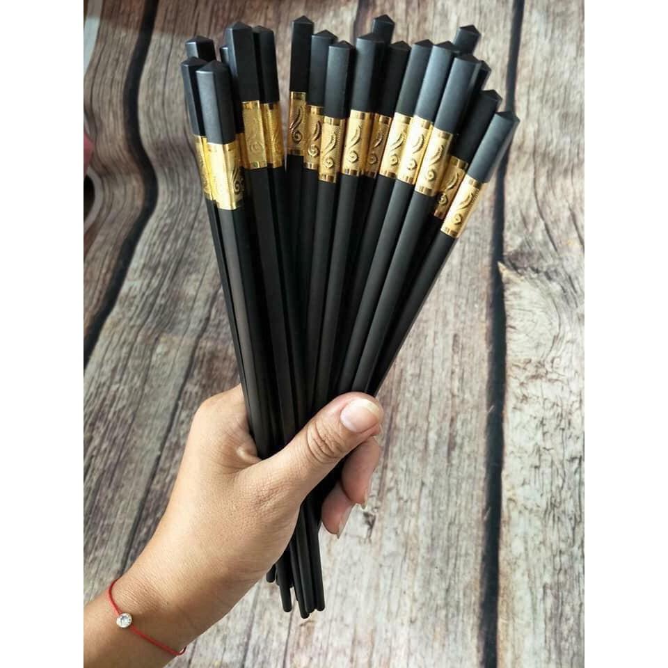 SET 10 ĐÔI ĐŨA ĐEN HỢP KIM MẠ VÀNG