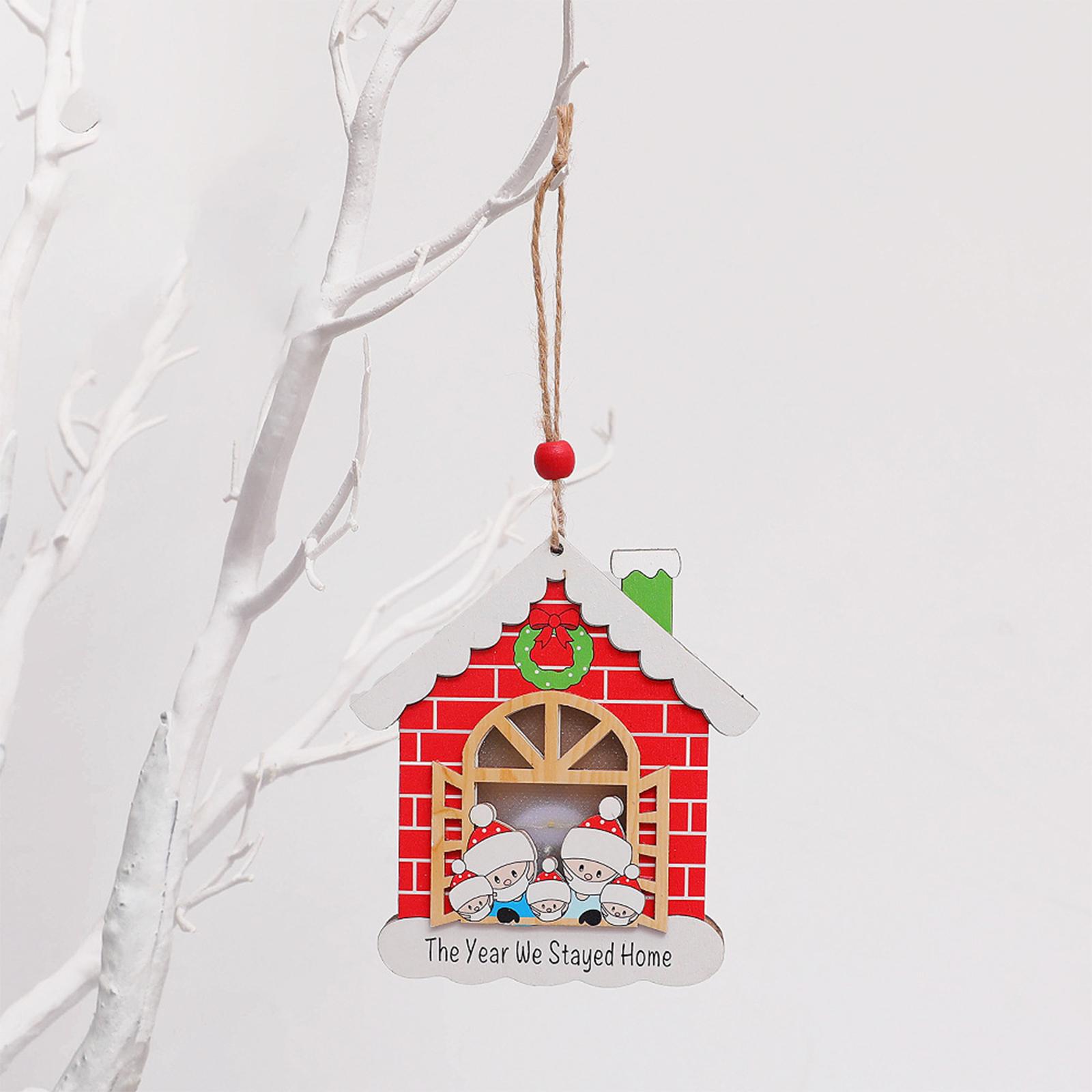 Nhà gỗ phát sáng trang trí cây thông noel, đồ trang trí giáng sinh