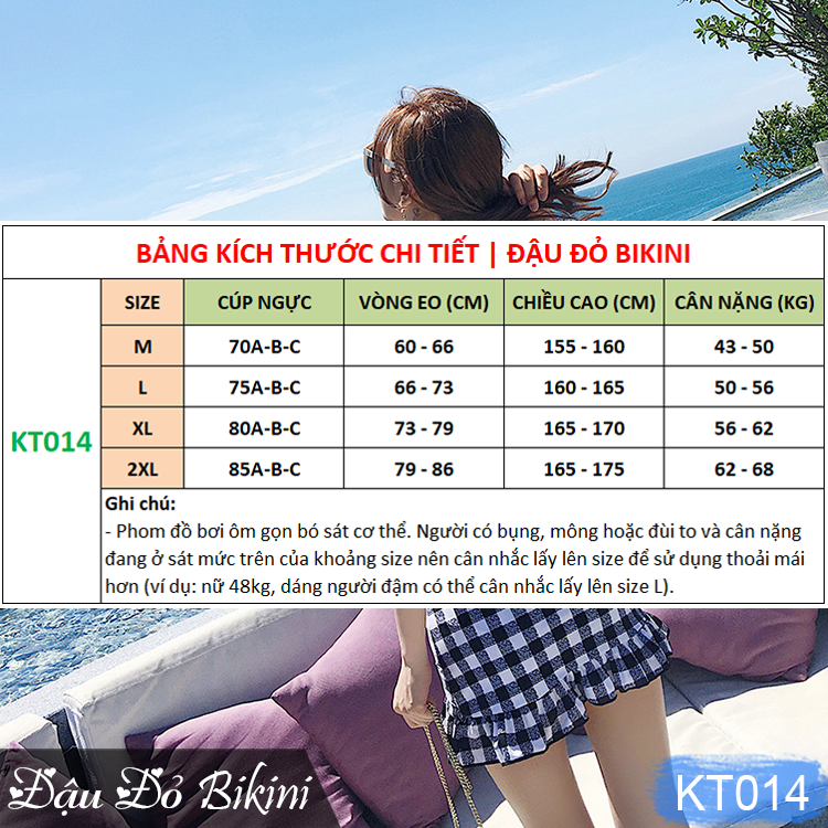Bikini 2 mảnh, đồ bơi nữ chất bơi lycra lạnh cao cấp, dáng áo croptop có gọng đệm, quần váy cách điệu nữ tính, | KT014