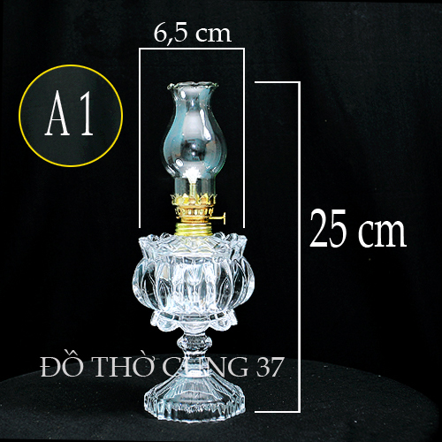 [ Cao 25 cm , 27 cm ] ĐÈN DẦU LƯU LY THỦY TINH CHÂN CAO