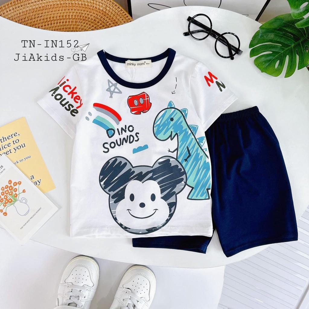 Đồ Bộ Bé Trai Bé Gái Minky Mom Tai ngắn Quần Ngắn, Quần áo trẻ em vải cotton mềm mịn thoáng mát an toàn cho bé NN51