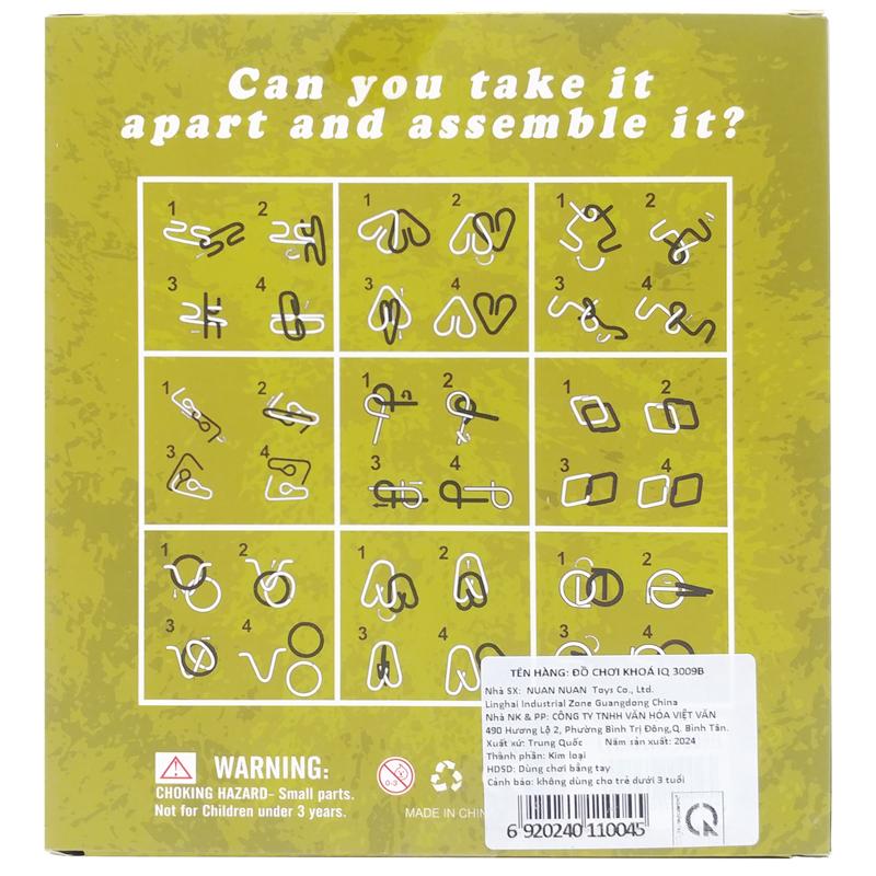 Đồ Chơi Hack Não Khóa IQ - Metal Puzzles 3009B (9 Chi Tiết)