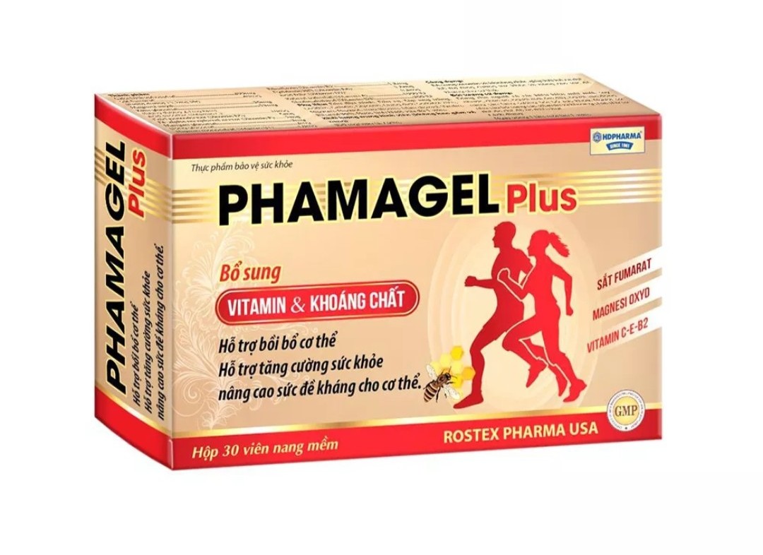 Combo 2 Hộp Vitamin tổng hợp và khoáng chất Phamagel Plus HDPHARMA - 30 viên (Phamagel Plus 30 viên)