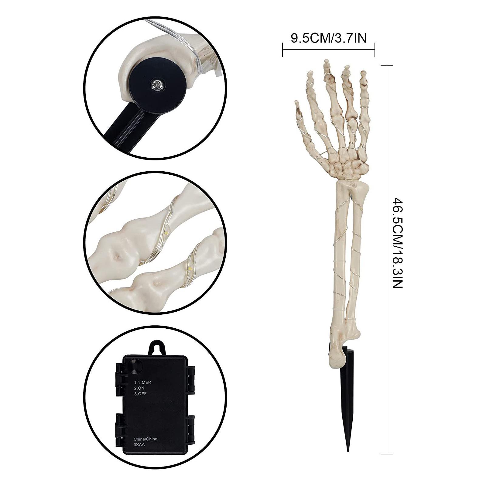 Mô Hình Tay Bộ Xương Có Đèn Phát Sáng Trang Trí Halloween