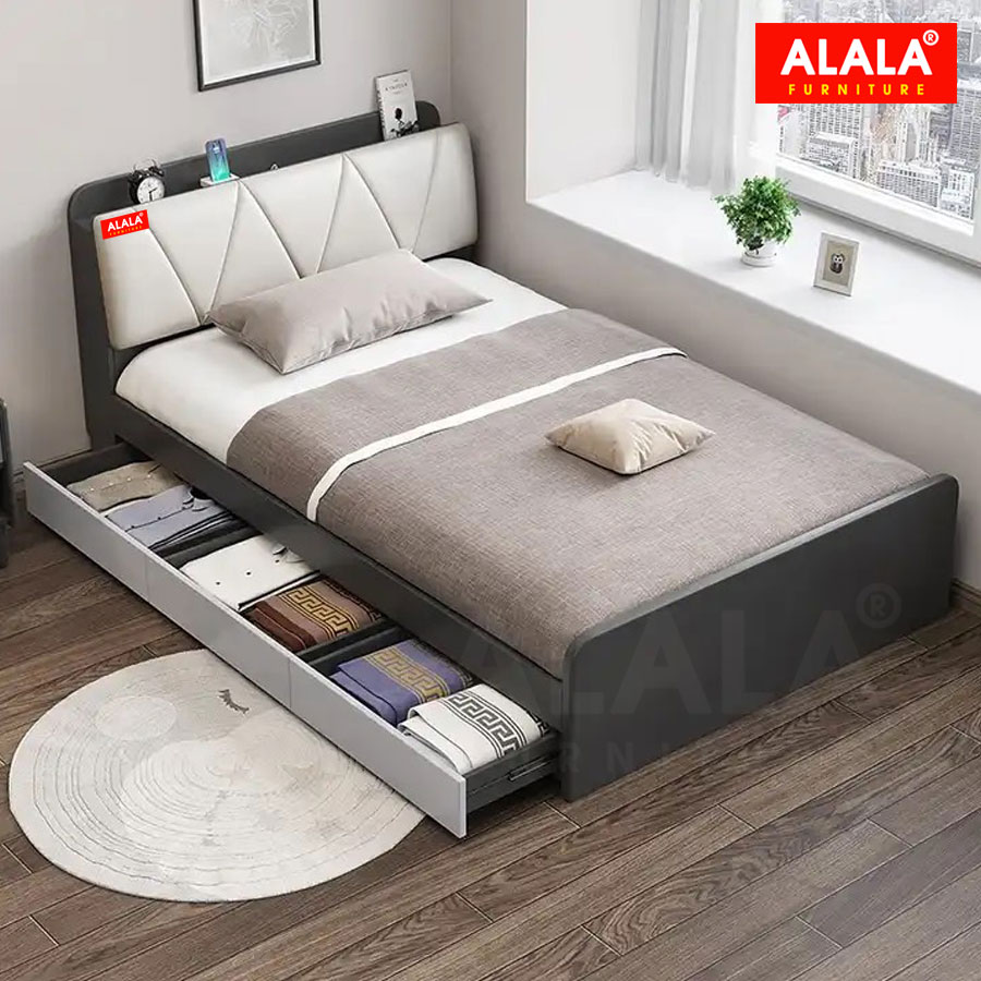 Giường ngủ ALALA15 + 3 hộc kéo / Miễn phí vận chuyển và lắp đặt/ Đổi trả 30 ngày/ Sản phẩm được bảo hành 5 năm từ thương hiệu ALALA/ Chịu lực 700kg