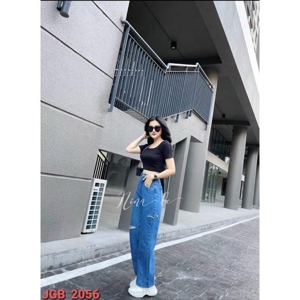 QUẦN JEAN BAGGY NỮ ỐNG RỘNG,LƯNG CAO