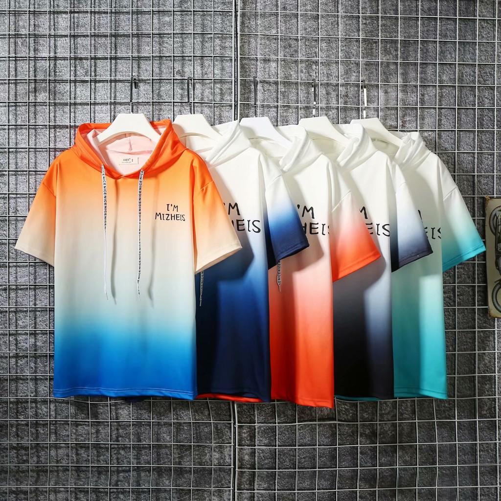 Áo Hoodie Ngắn Tay Form Rộng Phong Cách Năng Động Cá Tính Dành Cho Nam