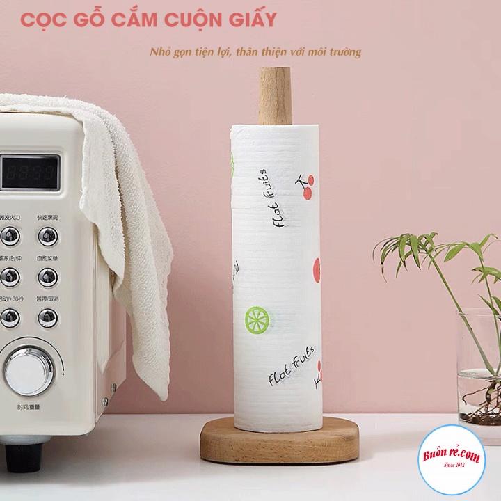 Cọc gỗ cắm cuận giấy lau nhà bếp chắc chắn tiện lợi 01487 - Cọc gõ cắm cuộn giấy lau tiện lợi