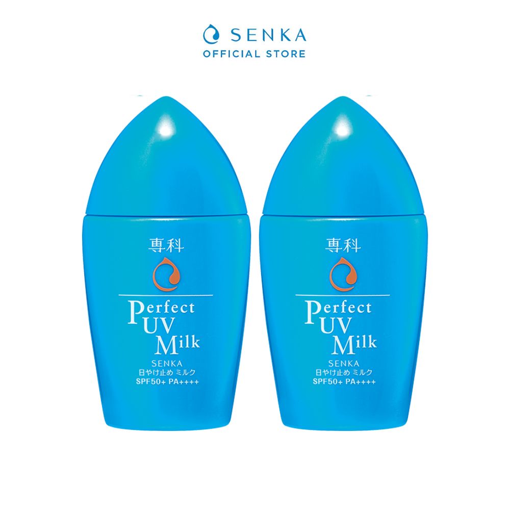 Bộ đôi Kem chống nắng Nhật Bản Kiềm Dầu - Không Gây Mụn dạng sữa SENKA PERFECT UV MILK 40ml