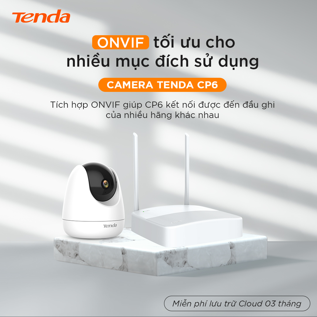 Camera IP Wifi Tenda CP6 chuẩn hình ảnh 2K xoay 360° - Hàng chính hãng