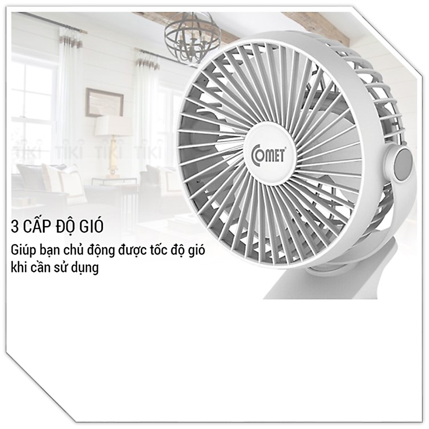 Quạt Sạc Comet CRF0705 (5W) - Hàng chính hãng