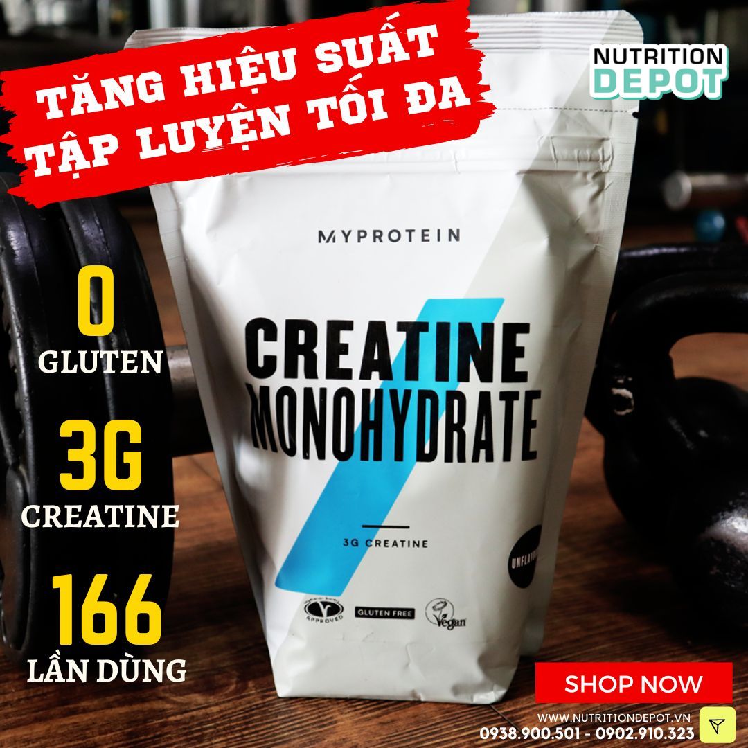 Thực phẩm bổ sung tăng cường năng lượng và sức mạnh Myprotein Creatine Monohydrate Không mùi 500g - Nutrition Depot VN